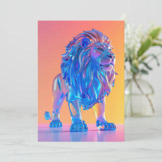 Cartes Pour Fêtes Annuelles Crystal Blue Lion Blank Card