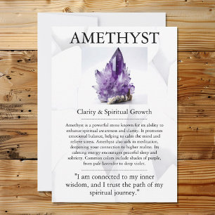 Cartes Pour Fêtes Annuelles Crystal Signification Card - Améthyste