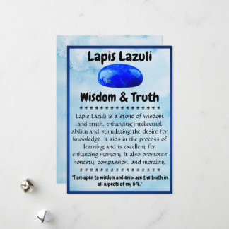 Cartes Pour Fêtes Annuelles Crystal Signification Card - Lapis Lazuli