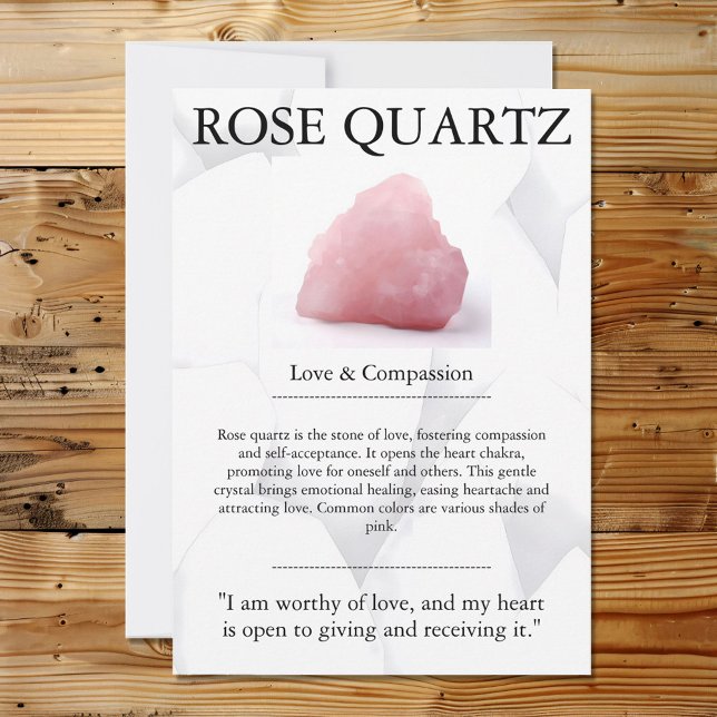 Cartes Pour Fêtes Annuelles Crystal Signification Card - Quartz Rose (Créateur téléchargé)