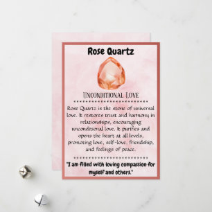 Cartes Pour Fêtes Annuelles Crystal Signification Card - Quartz Rose