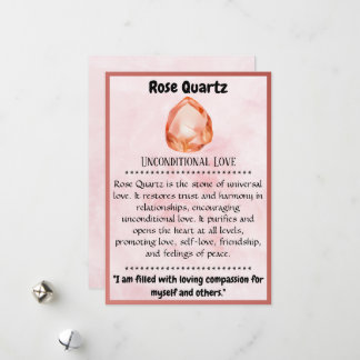 Cartes Pour Fêtes Annuelles Crystal Signification Card - Quartz Rose