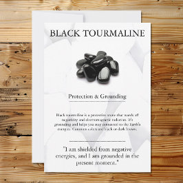 Cartes Pour Fêtes Annuelles Crystal Signification Card - Tourmaline Noir