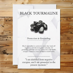 Cartes Pour Fêtes Annuelles Crystal Signification Card - Tourmaline Noir
