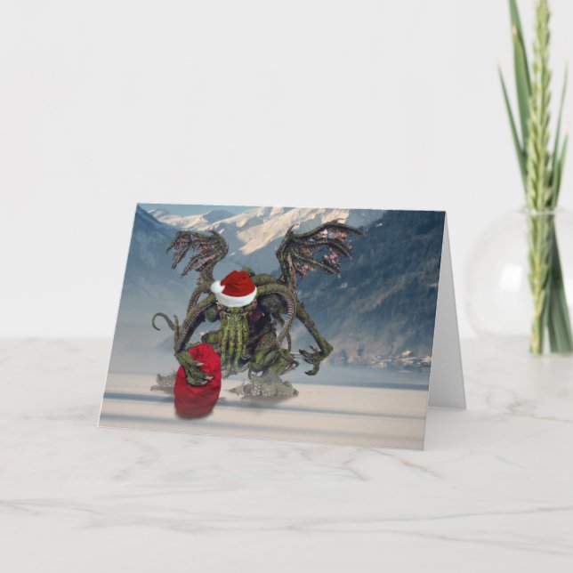 Cartes Pour Fêtes Annuelles Cthulhu Père Noël (Devant)