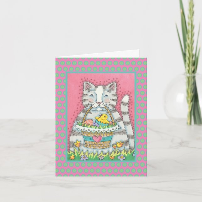 CARTES POUR FÊTES ANNUELLES CUISINE BLANCHE BLANCHE ET PÂTISSERIE, CHAT, VERSE (Devant)