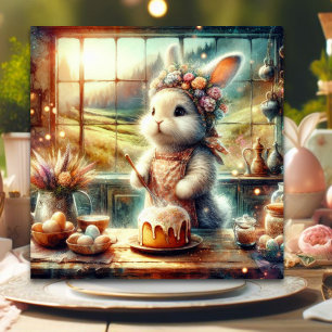 Cartes Pour Fêtes Annuelles Cuisine de campagne florale Cuisine lapin mignonne