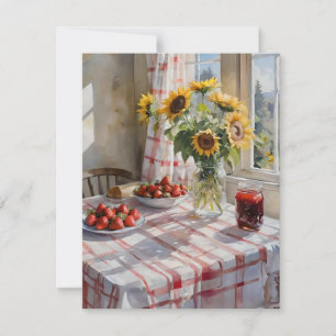 Cartes Pour Fêtes Annuelles Cuisine de ferme aquarelle Tableau C