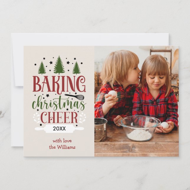 CARTES POUR FÊTES ANNUELLES CUISINE DE NOËL CHEER PHOTO UNIQUE (Devant)