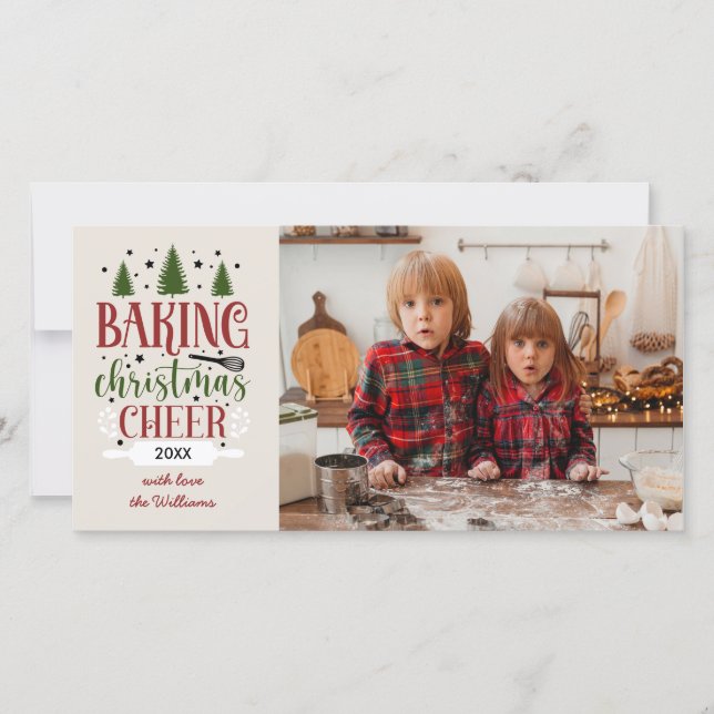 CARTES POUR FÊTES ANNUELLES CUISINE DE NOËL CHEER PHOTO UNIQUE (Devant)