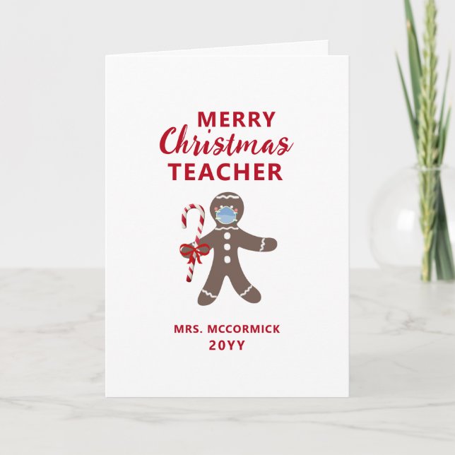 Cartes Pour Fêtes Annuelles Cuisinier Noël Gingerbread Custom (Devant)