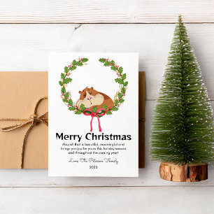 Cartes Pour Fêtes Annuelles Cuite guinéenne cochon animal amoureux Noël plat