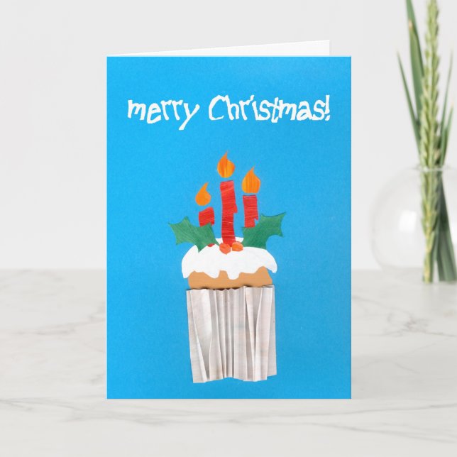 Cartes Pour Fêtes Annuelles Cupcake de Noël aux bougies (Devant)