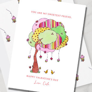 Cartes Pour Fêtes Annuelles Cupcakes Sweet Friend Valentine Holiday Card