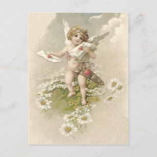 Cartes Pour Fêtes Annuelles Cupid Cherub Angel Valentine Daisy