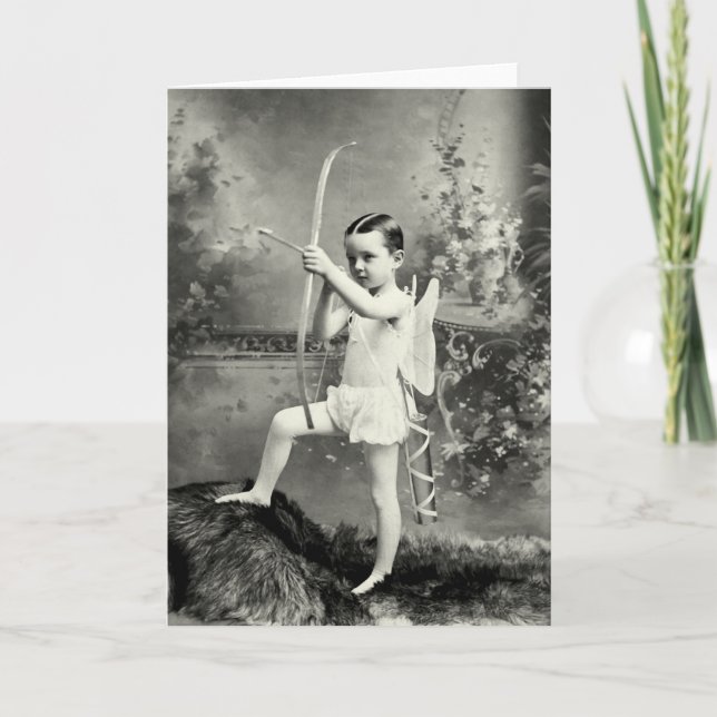 Cartes Pour Fêtes Annuelles Cupidon 1880 au travail (Devant)