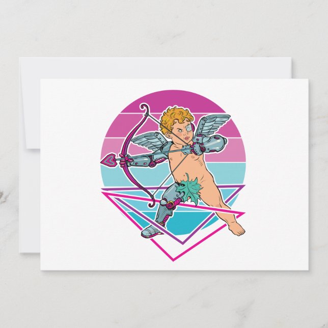 Cartes Pour Fêtes Annuelles Cupidon esthétique cyberpunk japonais Saint-Valent (Devant)