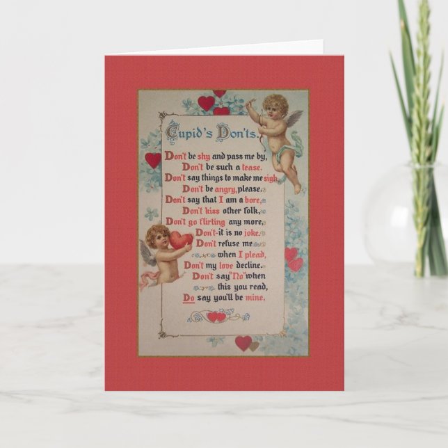 Cartes Pour Fêtes Annuelles Cupidon victorien ne valentin pas (Devant)