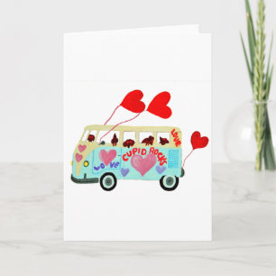Cartes Pour Fêtes Annuelles Cupidons de teckel dans leur mobile d'amour de