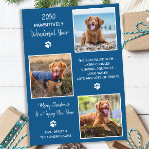 Cartes Pour Fêtes Annuelles Custom 3 Photo Collage animal de compagnie chien a