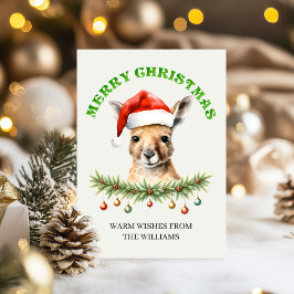 Cartes Pour Fêtes Annuelles Custom Aussie Wildlife Roo Family Christmas Card