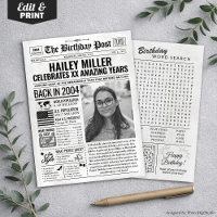 Custom Back in 2004 Newspaper Birthday Card, Trend