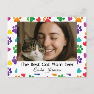 Cartes Pour Fêtes Annuelles Custom Best Cat Mom Ever Photo Postcard