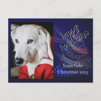 Cartes Pour Fêtes Annuelles Custom Dog Photo Funny Holiday Postcard