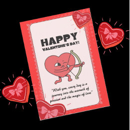Cartes Pour Fêtes Annuelles Custom Funny Cupid Valentine's Day Heart Degien