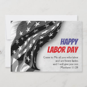 Cartes Pour Fêtes Annuelles Custom Patriotic USA Flag Christian LABOR DAY