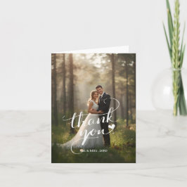 Cartes Pour Fêtes Annuelles Custom Photo Wedding Thank You Card