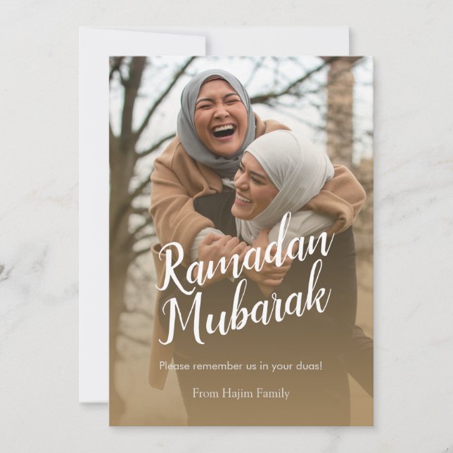 Cartes Pour Fêtes Annuelles CUSTOM Ramadan Moubarak Photo de l'Aïd Moubarak (Devant)