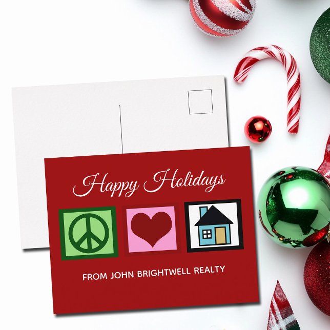 Cartes Pour Fêtes Annuelles Custom Real Estate Company Joyeux jours fériés Rou (Créateur téléchargé)