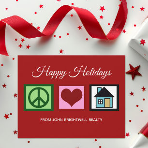 Cartes Pour Fêtes Annuelles Custom Real Estate Company Joyeux jours fériés Rou