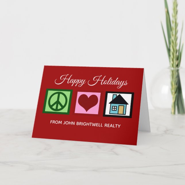 Cartes Pour Fêtes Annuelles Custom Real Estate Company Joyeux jours fériés Rou (Devant)