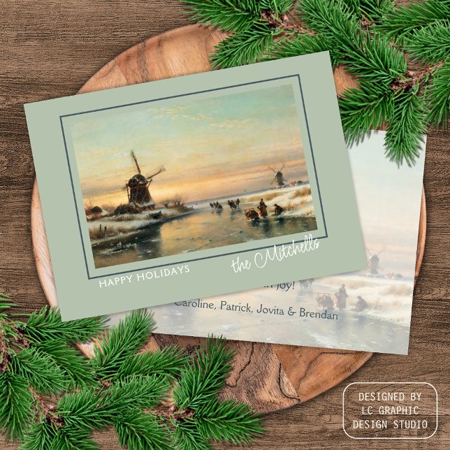 Cartes Pour Fêtes Annuelles Custom Winter Wonderland Paysage peinture d'art (Créateur téléchargé)