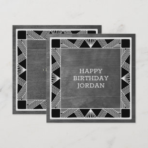 Cartes Pour Fêtes Annuelles Custom Wood Modern Masculine Grey Birthday Card