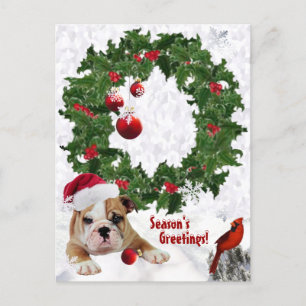 Cartes Pour Fêtes Annuelles Customiser Nouveau Bulldog Puppy Noël Version 2