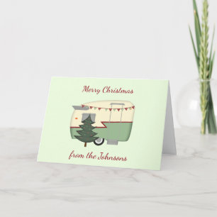 Cartes Pour Fêtes Annuelles Customizable Vintage Camper Christmas Card