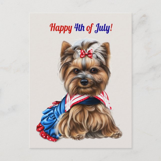 Cartes Pour Fêtes Annuelles Cute 4 juillet Schnauzer Puppy (Devant)