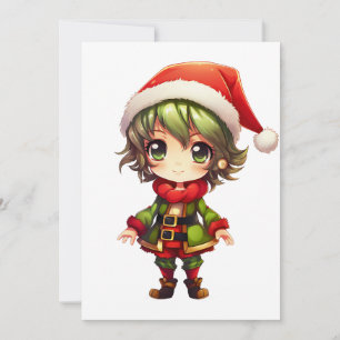 Cartes Pour Fêtes Annuelles Cute Anime Elf