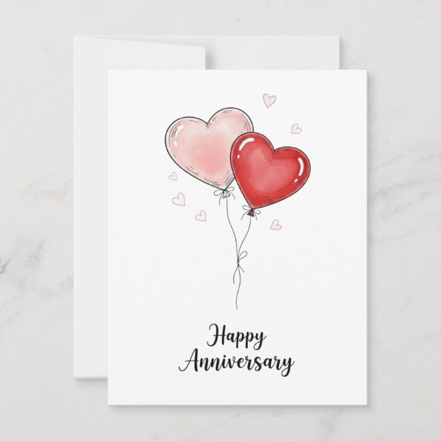 Cartes Pour Fêtes Annuelles Cute Anniversary Card Personalized Couple Gift (Devant)