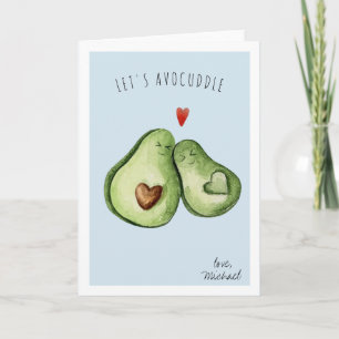 Cartes Pour Fêtes Annuelles Cute Avocado romantique   Saint Valentin