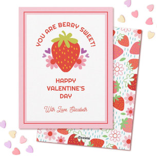 Cartes Pour Fêtes Annuelles Cute Berry Sweet Kids Strawberry Valentine