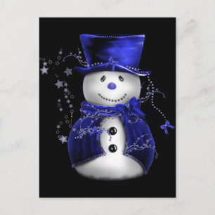 Cartes Pour Fêtes Annuelles Cute bonhomme en velours bleu Noël