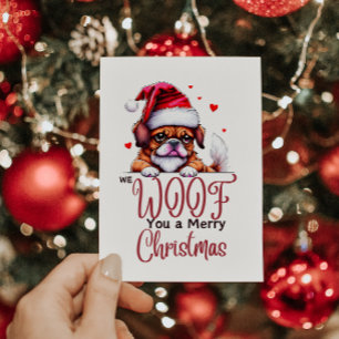 CARTES POUR FÊTES ANNUELLES CUTE BULLDOG VOUS SOUHAITE UNE JOLIE NOËL