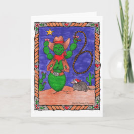 Cartes Pour Fêtes Annuelles Cute Cactus Cowboy Armadillo Texas Noël
