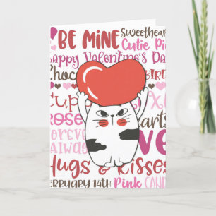 Cartes Pour Fêtes Annuelles Cute Cartoon Chat Saint-Valentin