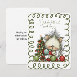 Cartes Pour Fêtes Annuelles Cute Cat Decorating the Christmas Tree