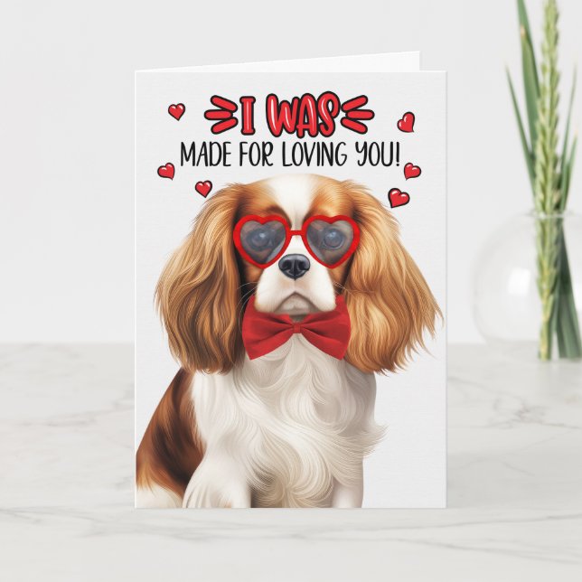 Cartes Pour Fêtes Annuelles Cute Cavalier King Charles Chien Aimer Valentine (Devant)